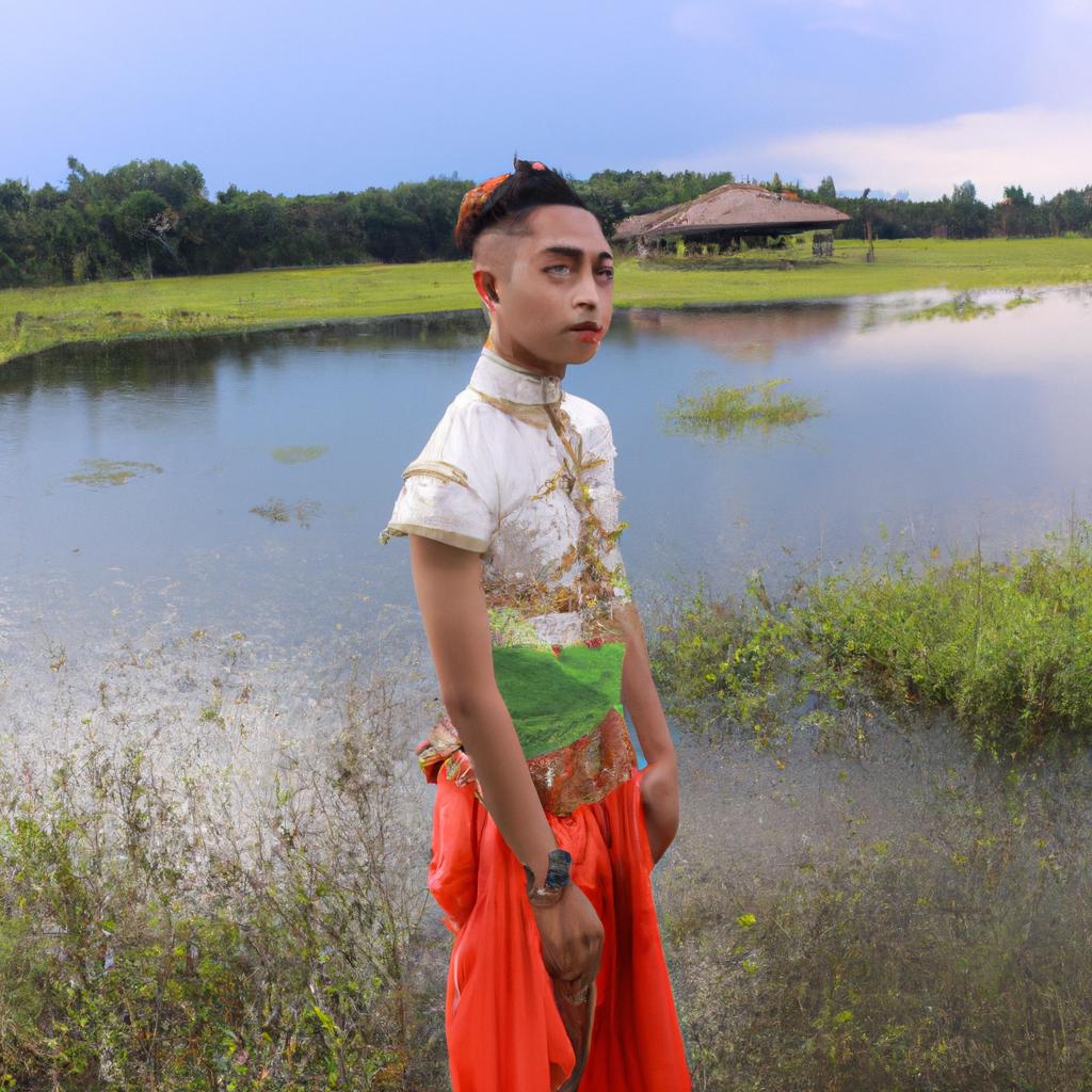 Person wearing traditional cultural clothing